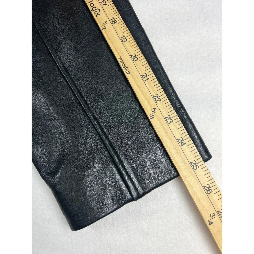 Tibor Mens Vintage Black Leather Car Coat Zip Out Thermal Lining Large